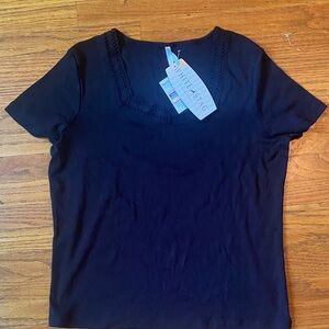 White Stag Women's Elegant Black Short Sleeve Top